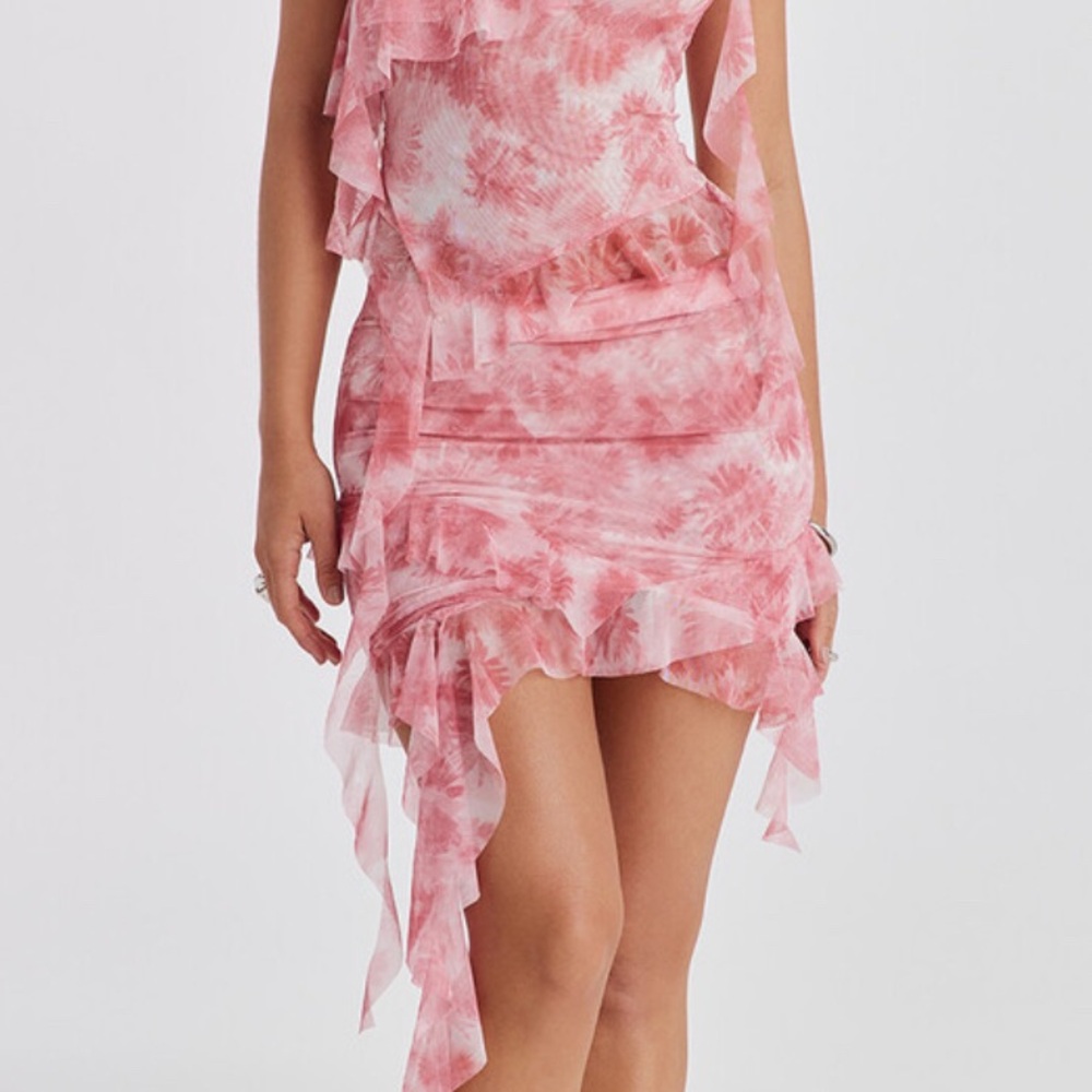 BRAND NEW Mistress Rocks Pink Tie-Dye Asymmetrical Skirt